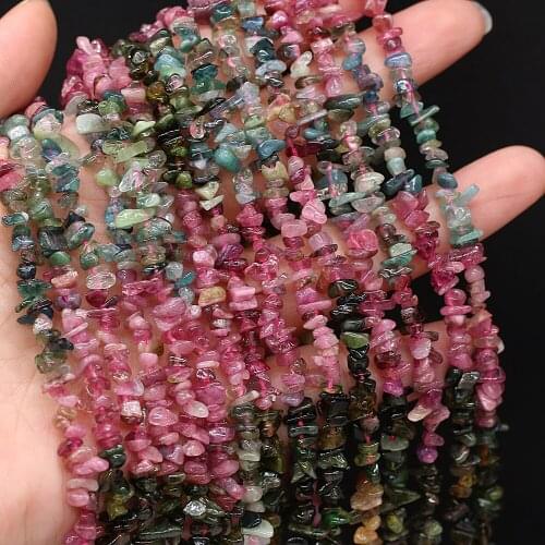 Natural Stone Beads Irregular Gravel Beads Rainbow Tourmaline Bead For Jewelry Making DIY Necklace Bracelet Earrings Accessory