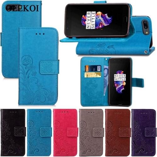 OEEKOI Four Leaf Clover PU Leather Wallet Flip Cover Case for OnePlus 7T Pro/7/6T/6/5T/5