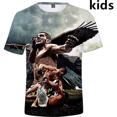 3 to 14 kids t-shirt Russia Hero Supernova Khabib Nurmagomedov 3d t shirt boys girls fashion harajuku tshirts children clothes