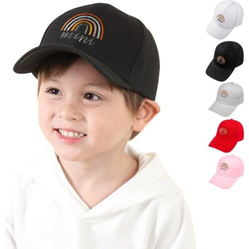 Baby Kids Sun Caps Mom and Mini Rainbow Embroidery Family Matching Baseball Cap Baby Boy Hat Baby Girl Summer Hats
