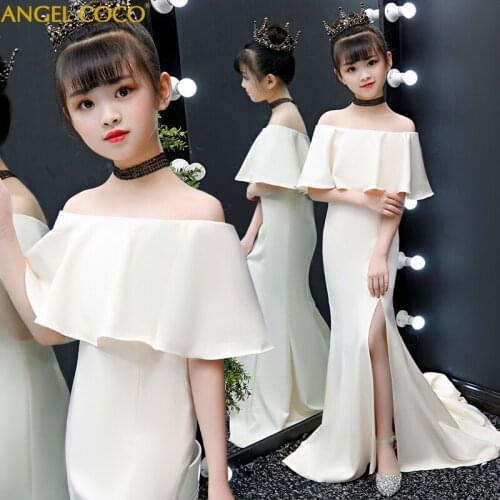 Girls Princess Kids Dresses for Girls Flower Girls Clothes Children Wedding Party Dress Satin Mermaid Evening Clothing Dresses