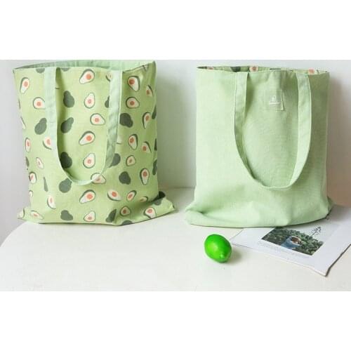 New 2020 Millet wheat fabric double-sided dual-use Hand bag cotton and linen pocket handbag shopping bag storage bag grocery bag
