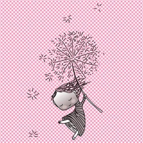 T shirt cute patch 25cm dandelion girl iron on patches for clothing transfer printing clothes for girls DIY street icon stickers