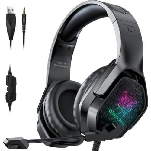 Game Headphones LED Backlit Gaming Headsets Bass Stereo Over-Head Earphone PC Laptop Microphone Wired Headset For Computer PS4