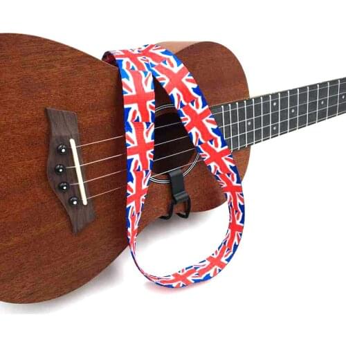 Personality Ethnic Style Ukulele Strap Durable Adjustable Printing Ribbon Clip Guitar Belt Sling Instrument Guitar Accessories