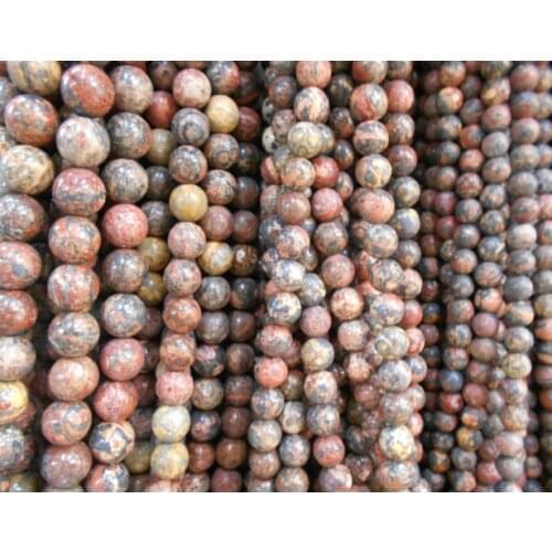 Brown Round Picture Beads Natural Stone Beads 4mm 6mm 8mm 10mm Strand 15"/Diy For Jewelry Making Free shipping