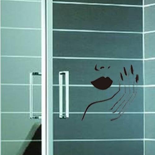 Beautiful Meditation Women Face Wall Stickers Vinyl Glass Bathroom Decals A40035