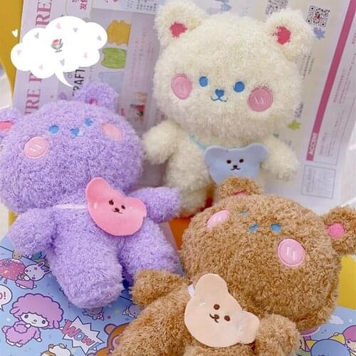 JIMITU Doll Plush Toy Girl Room Cushion Purple Bear Stuffed Toys Kawaii Soft Sleeping Pillow Childrens Gift Tiny Bears Toys