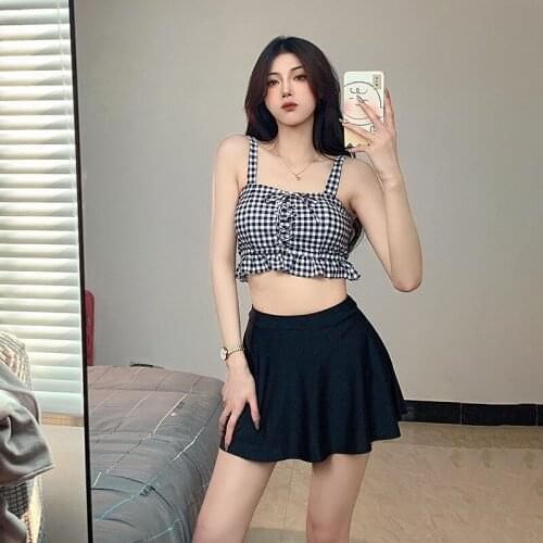 Girls Swimwear Swimming Suit For Women Tankini Swimsuit Bikini Brazilian Split Covering New Push Up Girl Sports Set Polyester