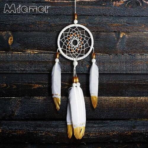 2 Colors Small Dreamcatcher Handmade Dream Catcher Net With Feathers Car & Home Wall Hanging Decoration Ornament Gift AMOR108