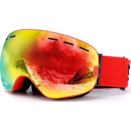 Ski Goggles Winter Snowboard Snowmobile Anti Fog Anti-UV Over Glasses Goggles For Men Women Quality Anti-Fog Anti-UV Lens