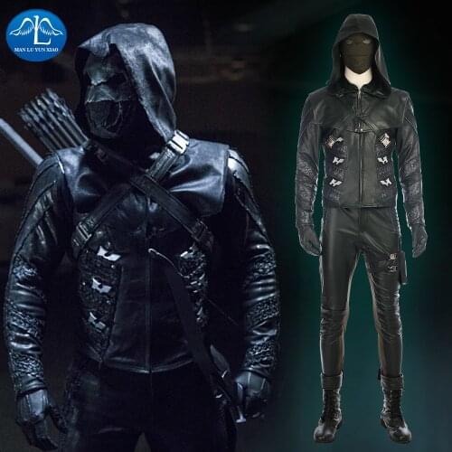 MANLUYUNXIAO Green Arrow Costume Quentin Lance Costume Halloween Cosplay Costume For Men Full Set Men Basic Custom Made