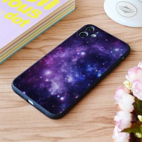 For iPhone Galaxy Print Soft Matt Apple iPhone Case 6 7 8 11 12 Plus Pro X XR XS MAX SE
