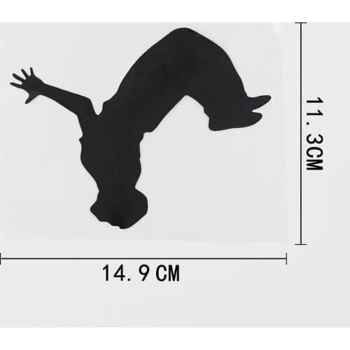 14.9CMX11.3CM Parkour Decal Street Sport Vinyl Car Sticker Black/Silver 8A-0836