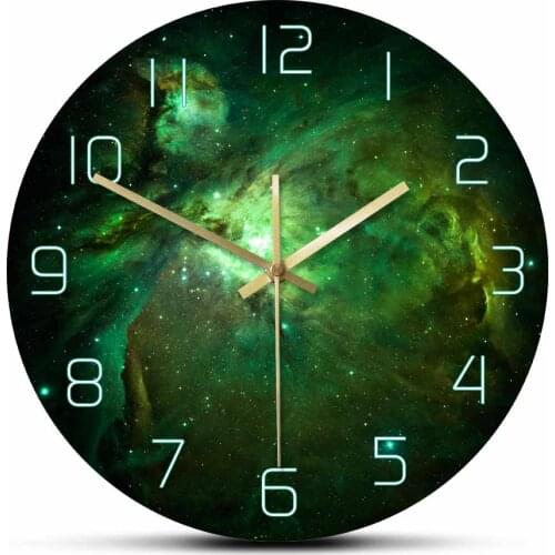 Carina Nebula Celestial Star Print Wall Clock Nebula Space Scene Abstract Hanging Silent Timepiece Galaxy Wall Art Room Decor