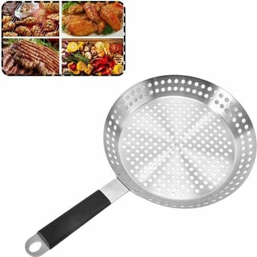Stainless Steel Durable Round Multi Holes Oil Draining Barbecue Roast Chicken Tray Grilling Rack Поднос для барбекю Tool