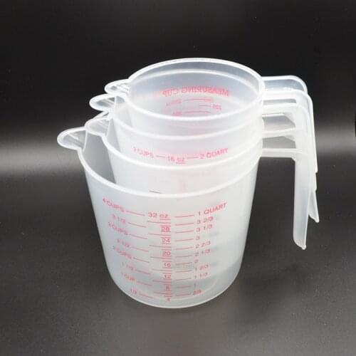 250/500/600/1000Ml Plastic Measuring Cup Jug Pour Spout Surface Household Transparent Cup With Graduated Kitchen Baking Tools