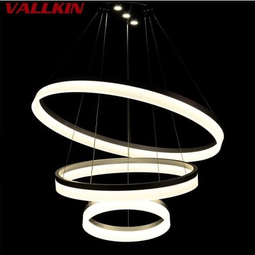 Luxury Acrylic LED Round Chandeliers Modern Kitchen Lamparas De Techo Home Lighting Suspension Luminaire Lights CE FCC VALLKIN