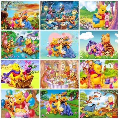 Self-adhesive Wall Sticker Winnie the Pooh Disney Cartoon Wall Art Prints Pictures Buddhism Poster Home Living Room Decoration