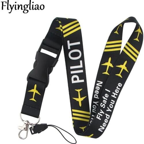 Fly Airplane Cartoon Neck Strap Lanyard for Keys ID Card Badge Holder Mobile Phone Straps Rope Keychain Webbing Ribbon