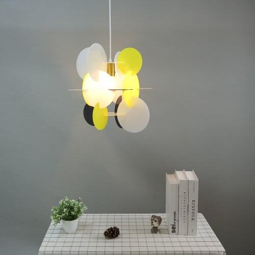 Modern LED pendant lights Nordic DIY splice Acrylic colorful pendant lamp living room childrens room hanging lamp light fixture