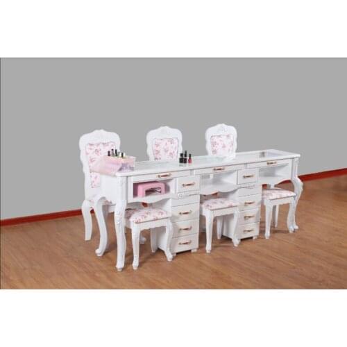 White paint special double deck manicure table single double three manicure table manicure table chair