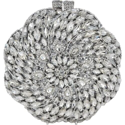 Stylish Multicolor Circular Women Crystal Clutch Bag Luxury Diamond Evening Bag Ladies Cocktail Party Purse Banquet Bag 88460