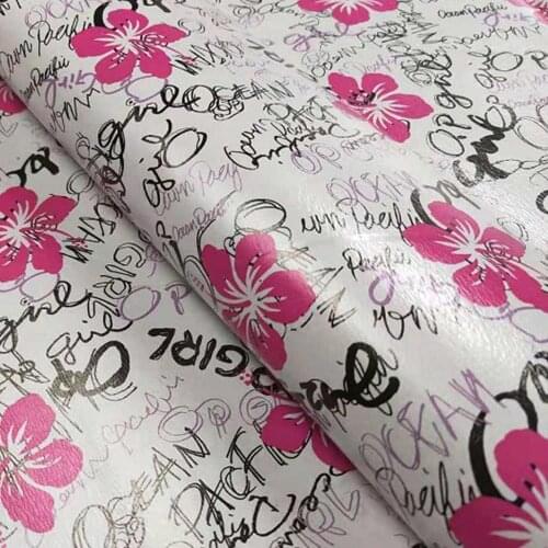 Print pig leather hide pig skin genuine leather print flower 0.4mm thickness