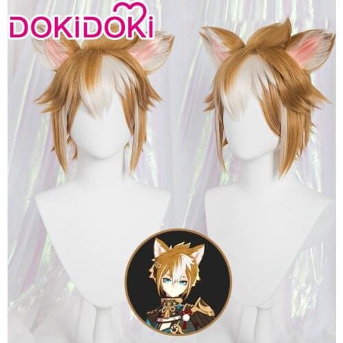 DokiDoki Game Genshin Impact Cosplay Halloween Gorou Cosplay Wig Genshin Impact Gorou Hair