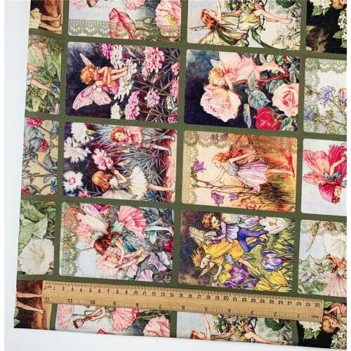 Vintage butterfly fairy Cotton Fabric Sewing Quilting Patchwork Needlework Handmade DIY tablecloth Pillowca clothing Material