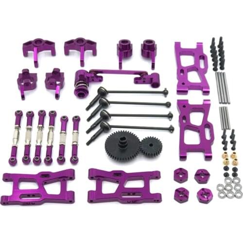 WLtoys 124018 124019 144001 RC Car Parts Metal Upgrade Kit Drive Shaft Pull Rod Swing Arm Steering Cup Gear