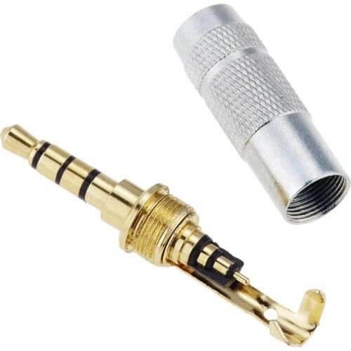 1PC 4 Pole or 3 Pole Replacement 3.5mm Stereo Male Repair Headphones Audio Jack Plug Connector Soldering for Most Earphone Jack