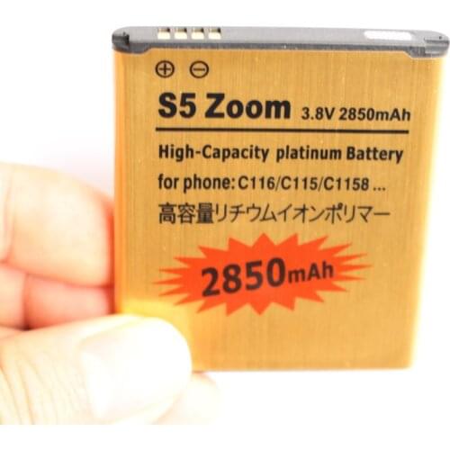 10pcs/lot 2850mAh EB-BC115BBC Replacement Gold Li-ion Battery For Samsung Galaxy K S5 Zoom C1116 C115 C1158 Bateria Batterij