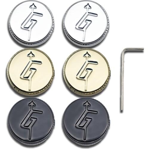 2 Pcs Gretsch 6mm Split Shaft Guitar Knobs With “G” Logo Chrome/Black /Gold