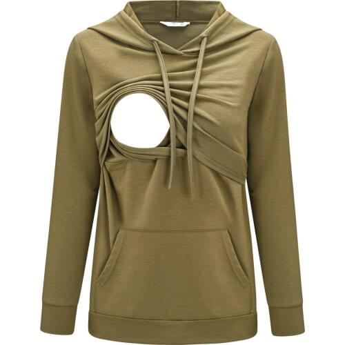 2021 hedging cotton solid color pregnant mother street hipster breastfeeding European and American new sweater