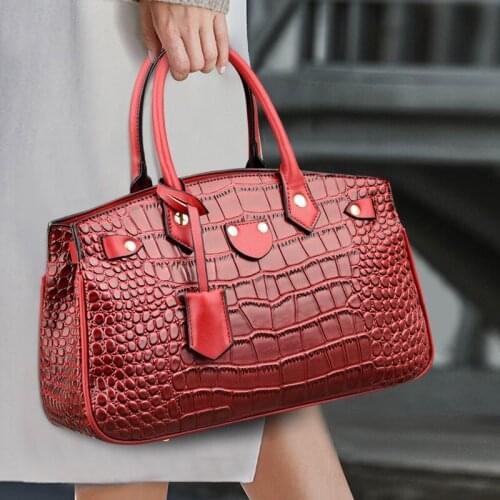 2021 Fashion Crocodile Luxury Leather Handbags Women Bags Designer 2021 Vintage Alligator Tote Purse Lady Shoulder Handbag