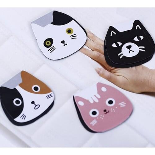 4pcs Cat Head Shape Magnetic Bookmark Magnet Book Mark Page Folder Paper Clip Animal Bookmarks Office Teacher Anime Stationery