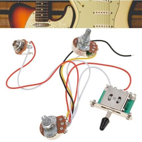 500k 3 Pickup Electric Guitar Prewired Wiring Harness Part Toggle Cable Accessory