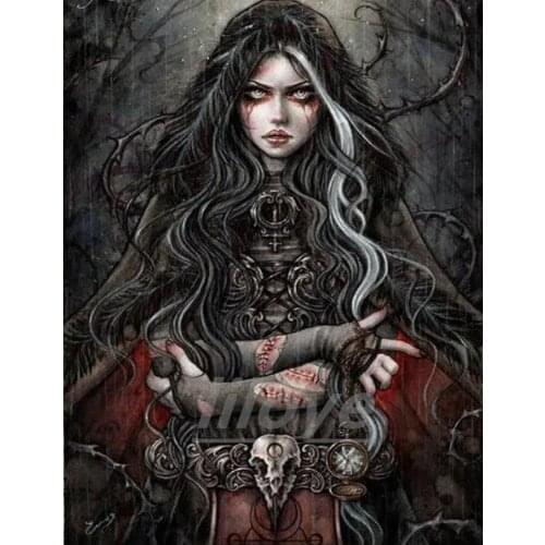 5D Diy Diamond Painting Full Square Round Mosaic Abstract Landscape Vampire Witch Rhinestone Embroidery Cross Stitch Kits DF363