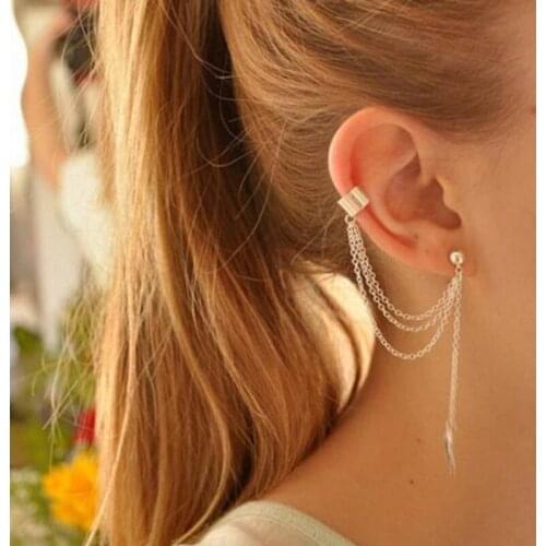 7Pcs Fashion Gold Star Leaves Non-Piercing Ear Clip Earrings Ear Clips Fake Cartilage Ear Cuff Jewelry Clip Accessories