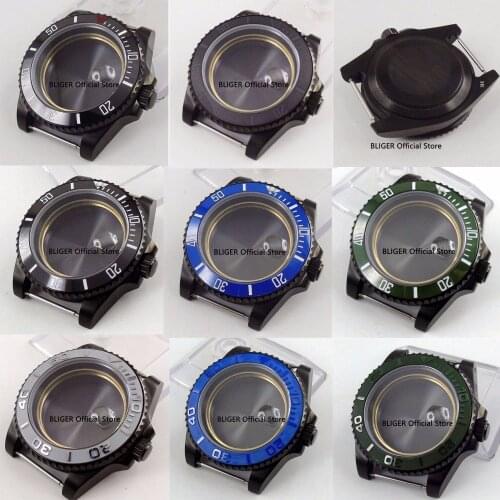 8 Models PVD Plated Watch Case Mens Watch Parts Sapphire Crystal 40MM Fit For MIYOTA Automatic Movement