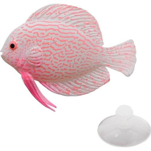Aquarium Decorations, Fish Tank Simulation Fish Decorations with Suction Cup, Floating Plastic Artificial Fish Ornament, No Odor