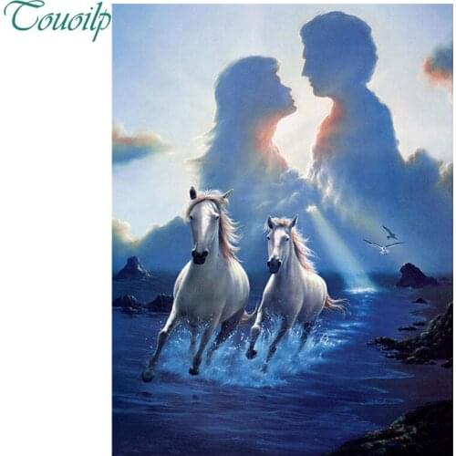 Full,Diamond Embroidery horse,5D,Diamond Painting Couple,3d pictures,image,Stitch Cross,3D,Diamond Mosaic,Needlework,Crafts
