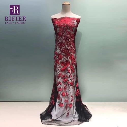 Beads And Stones Style Indonesia African Mesh Guipure Lace Fabric Beaded Embroidered For Guinea Women Wedding Party Dress Laces