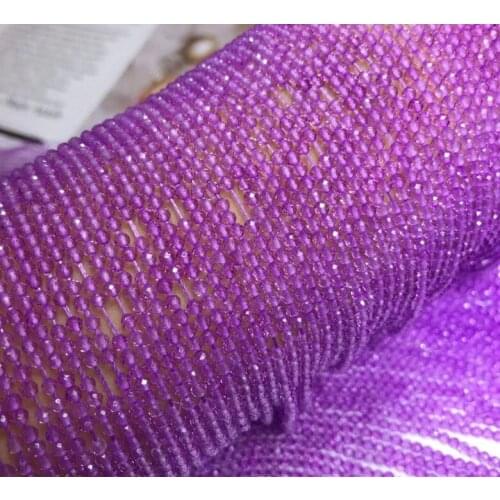 Loose beads purple spinel round faceted 2mm 14" for DIY jewelry making FPPJ wholesale beads nature gem stone