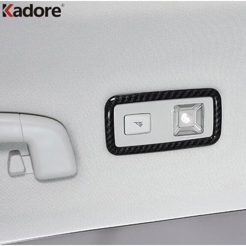 For Volkswagen VW T-Roc T Roc 2017 2018 2019 Carbon Fiber Rear Roof Reading Light Lamp Cover Trim Car Interior Accessories 2pcs