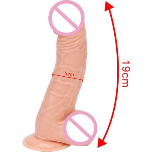 Erotic Skin Feeling Female Masturbator Ultra Thick Big Dildo Stiff Realistic Penis Glans Sex Toys for Women Lesbian Silicone