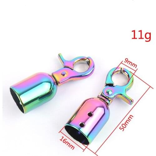 Ivoduff 4x Rainbow Color Tassel Cap Clasp Hook Bag Hanger Metal Buckles Bags Strap Stopper Cord Lock DIY Hardware Accessories