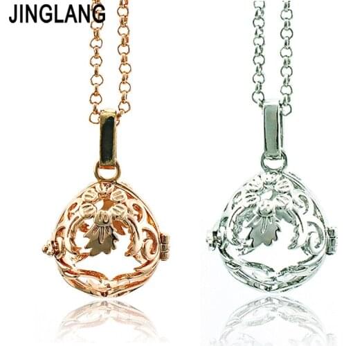 JINGLANG Free Shipping Pendants Necklace Baby Chime Musical Balls Big Hole Cage Angel Statement Necklace Jewelry