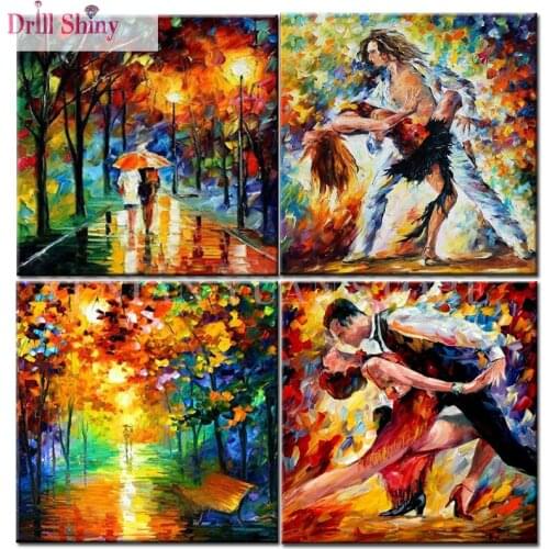 Full Lover Oil Painting Cross Stitch 5D DIY Needlework Embroidery Diamond Painting Round Rhinestone Mosaic decor wall painting